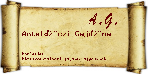 Antalóczi Gajána névjegykártya